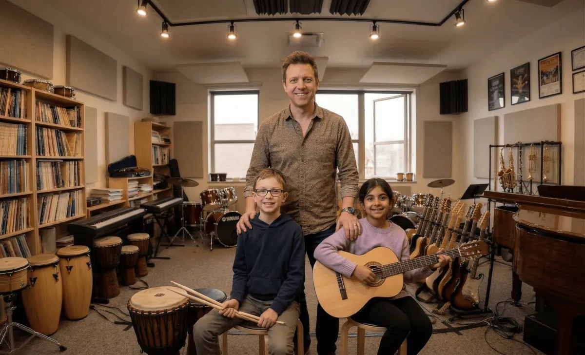 Students performing together at Harmony Studios